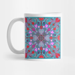 Valentines on Light Teal Mug